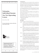 Nebraska Individual Income Tax Net Operating Losses - Instructions