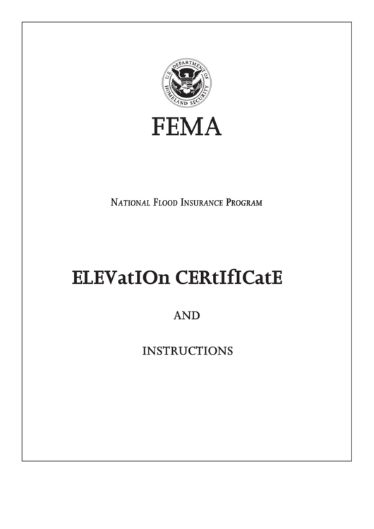 FEMA Elevation Certificate Fillable Form