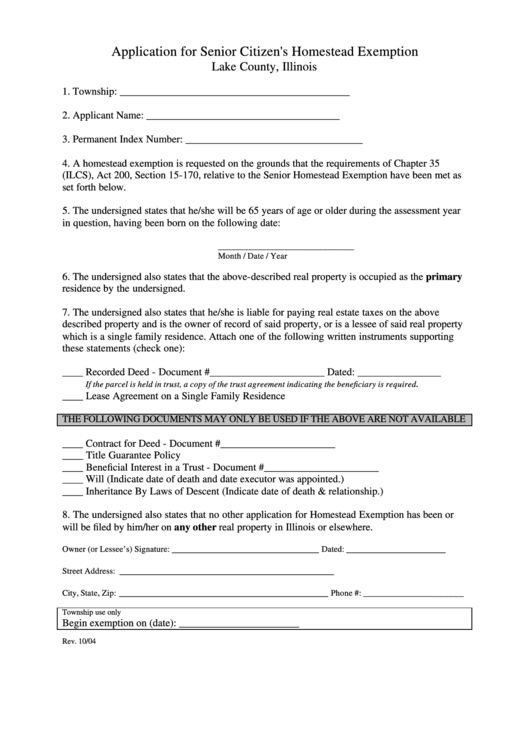Application For Senior Citizen
