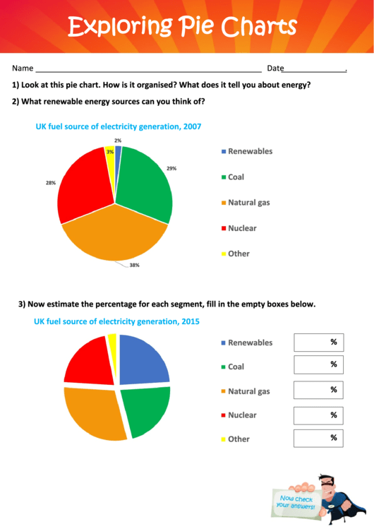 Exploring Pie Charts Worksheet