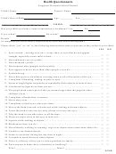 Parent Health Questionnaire Printable pdf