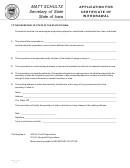 Form 635_0115 - Application For Certificate Of Withdrawal - 2011