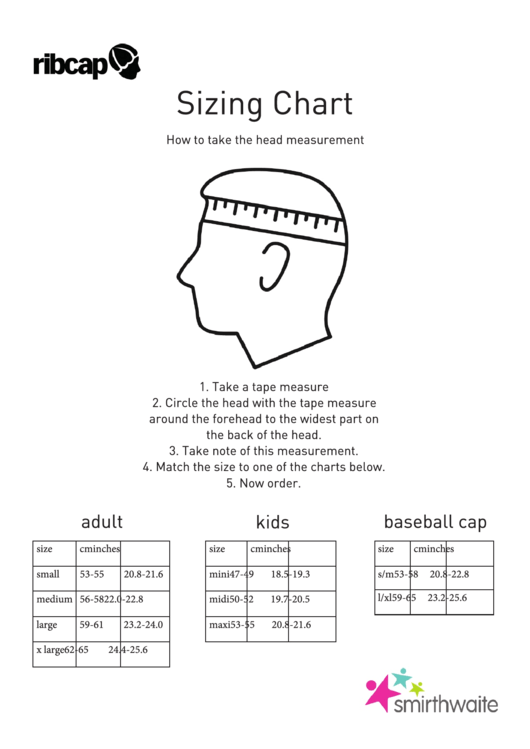 Ribcap Head Sizing Chart Printable pdf