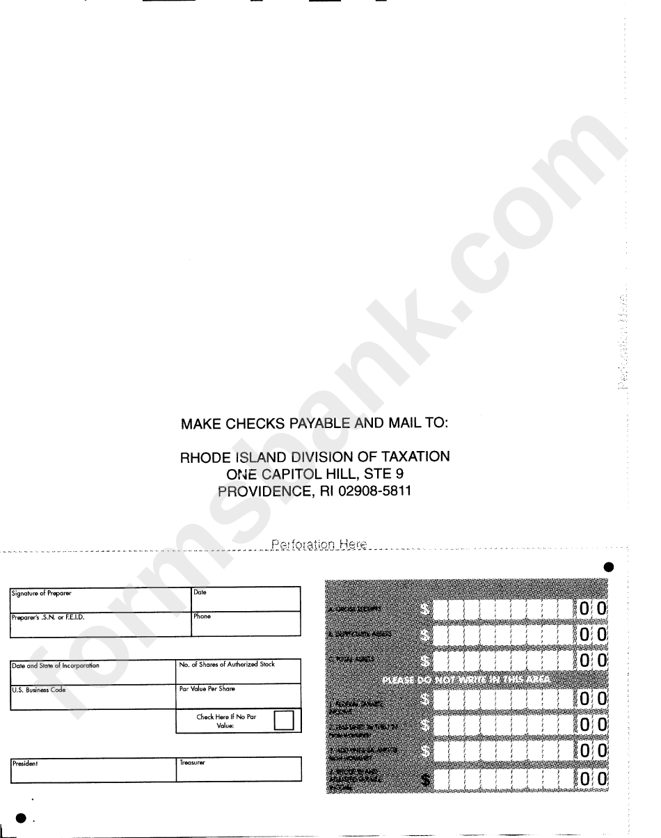 Form Ri-1120a(S) - Business Corporation Tax Return - Rhode Island Division Of Taxation - 2001