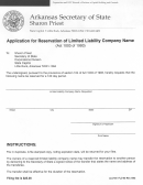Form Llc-05/flc-05 - Application For Reservation Of Limited Liability Company Name
