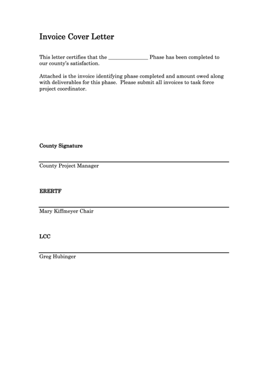 Invoice Cover Letter Template Printable pdf