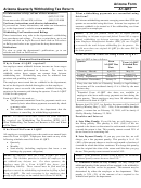 Form A1-Qrt - Arizona Quarterly Withholding Tax Return Printable pdf
