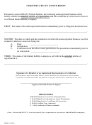 Form Inhs11 - Certificate Of Conversion