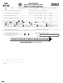 Form Rtc-60 - Renters' Tax Credit Application - 2003