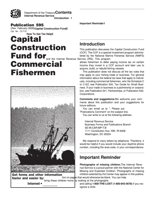 Publication 595 (Rev. February 2006) - Capital Construction Fund For Commercial Fishermen Printable pdf