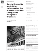 Publication 517 - Social Security And Other Information For Members Of The Clergy And Religious Workers - 2003 Printable pdf