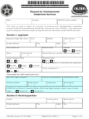 Form Dds-1 - Request For Developmental Disabilities Services Printable pdf