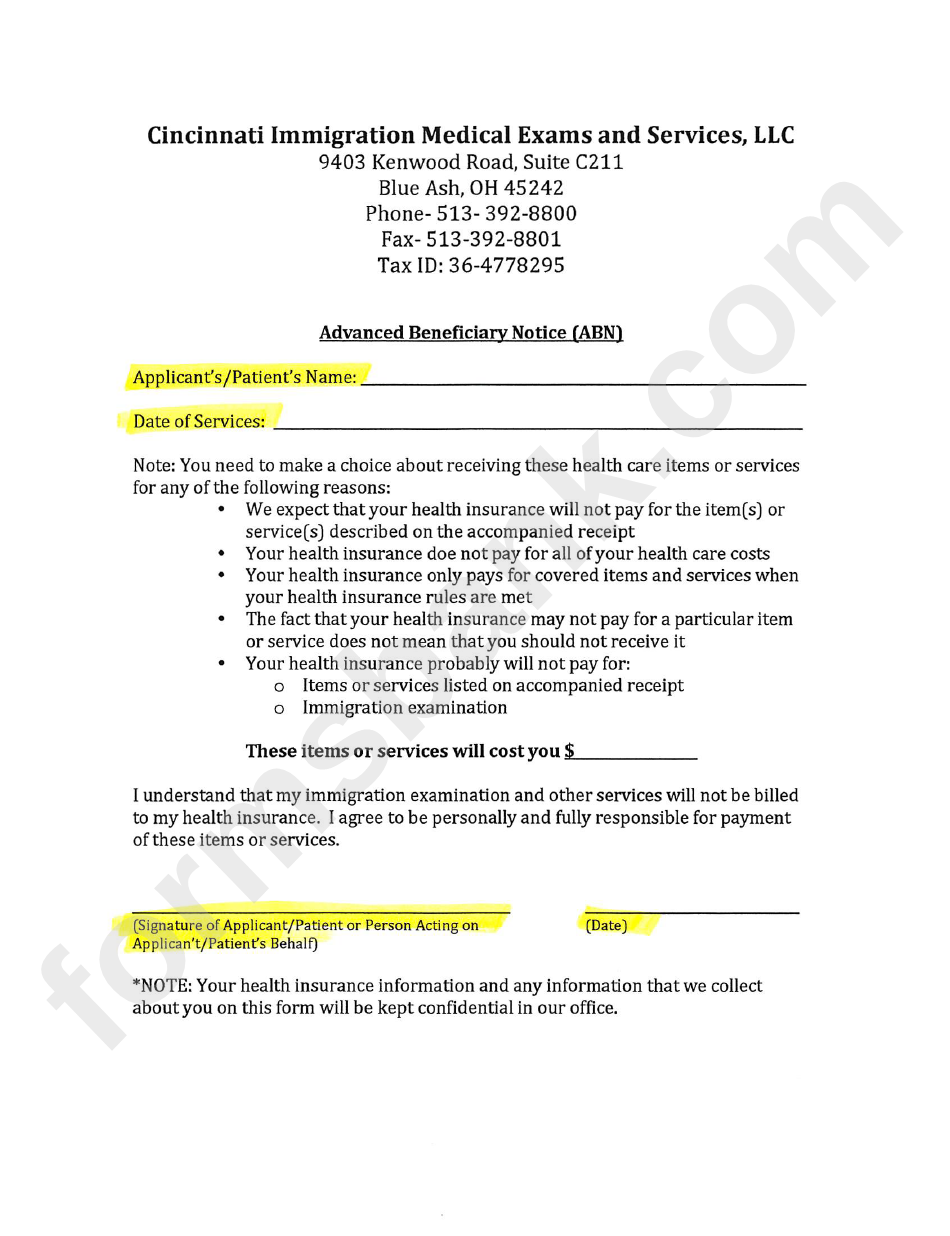 Form I-693 - Report Of Medical Examination And Vaccination Record