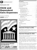 Publication 503 - Child And Dependent Care Expenses - 2002