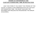 Order Of Reference To Foc Family Counseling Unit For Custody/parenting Time Investigation - Michigan 6th Judicial Circuit Court