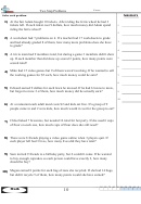 Two Step Problems Math Worksheet With Answer Key
