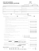 Form Al-1120 - City Of Albion Corporate Income Tax Return - 2012