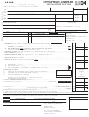 Form Hp 1040 - Individual Income Tax Return - City Of Highland Park - 2004
