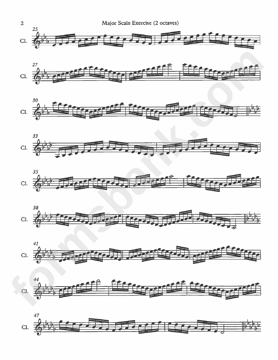Clarinet Resonance Fingerings, Scales And Exercises