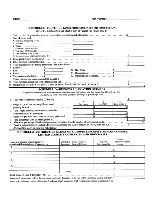 Schedule C-Profit (Or Loss) From Business Or Profession printable pdf ...