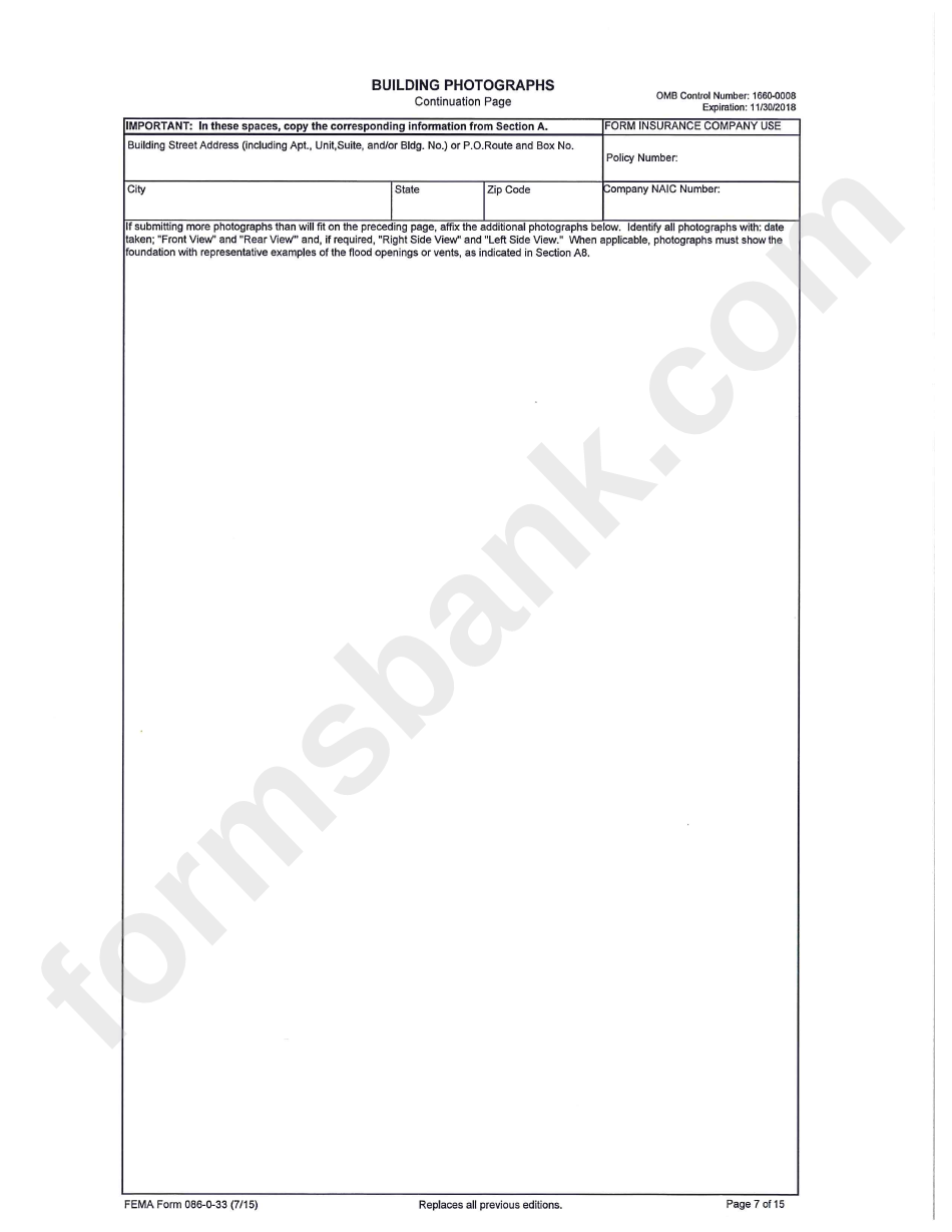Fema Form 086-0-33 - Elevation Certificate - U.s. Department Of Homeland Security