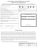 Form Otr-308 - Application For Specific Exemption From D.c. Sales And Use Tax