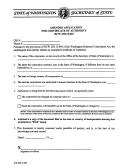 Form Rcw 23b.15.040 - Amended Application For Dertificate Of Authority