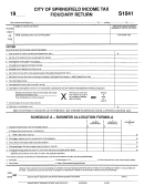 Form S1041 - Income Tax Fiduciary Return - City Of Springfield Printable pdf