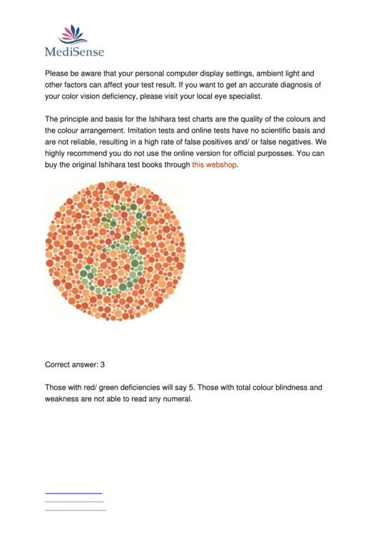 Ishihara Test For Color