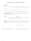 Authorization And Release Form