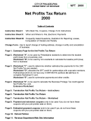 Net Profits Tax Return Worksheets (Form Npt) - City Of Philadelphia Department Of Revenue - 2000 Printable pdf