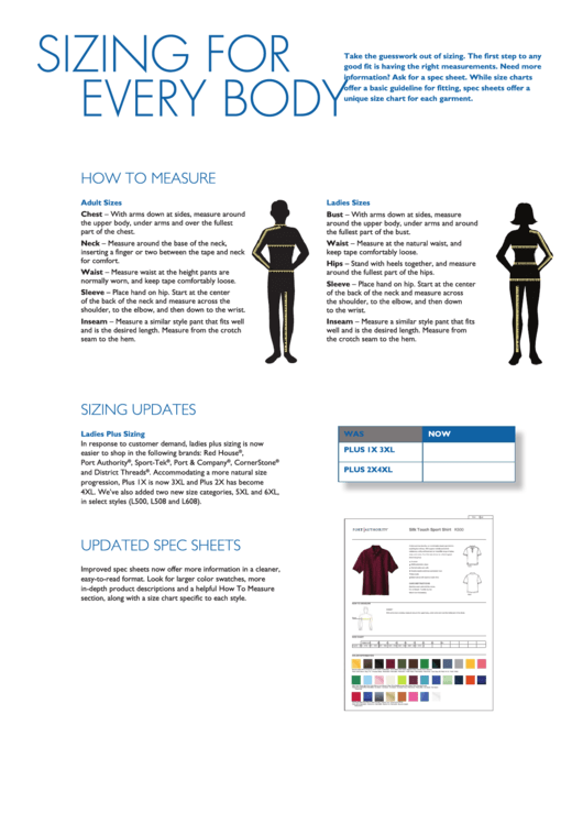Sizing For Every Body - Logo Company Apparel Printable pdf