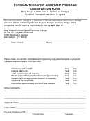 Physical Therapist Assistant Program Observation Form
