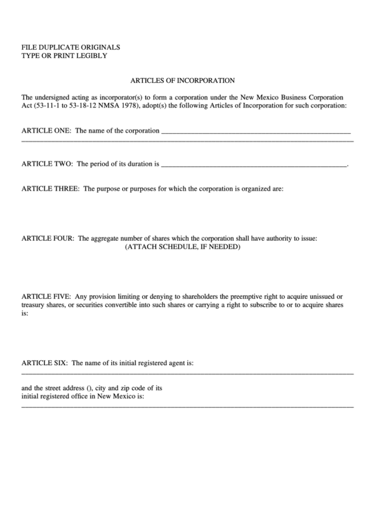 Form Dpr-Nc - Articles Of Incorporation, Form Dpr-Ncaa - Affidavit Of Acceptance Of Appointment By Designated Initial Registered Agent Printable pdf