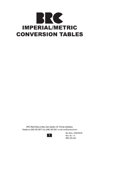 Imperial/metric Conversion Tables Printable pdf