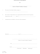Form Ll:0022 - Articles Of Amendment - Arizona Corporation Commission