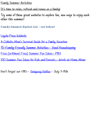 Family Summer Bucket List Template Printable pdf