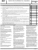 Fillable Form 8827 - Credit For Prior Year Minimum Tax - Corporations - 2016 Printable pdf