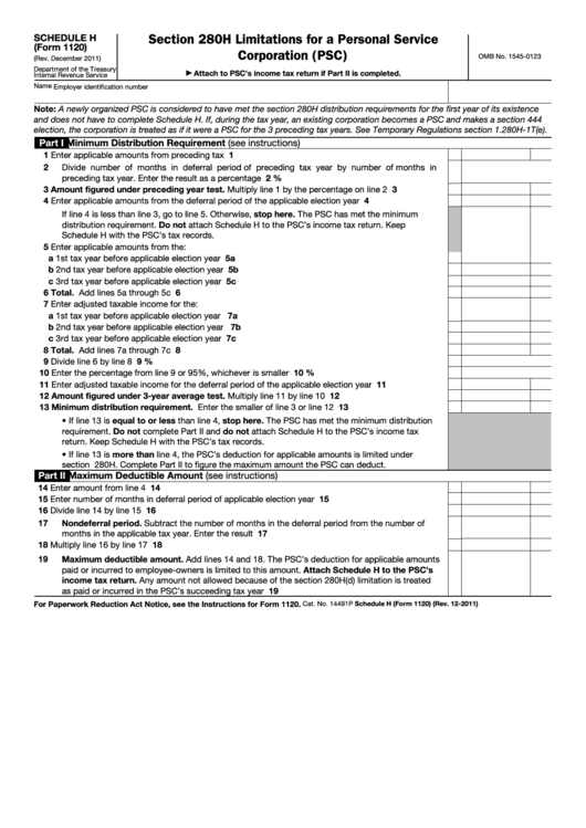 Schedule H Fillable Form Printable Forms Free Online