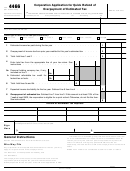 Fillable Form 4466 - Corporation Application For Quick Refund Of Overpayment Of Estimated Tax Printable pdf