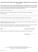 Application For Termination For A Foreign Corporation Qualification - 2015