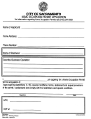 Home Occupation Permit Application - City Of Sacramento