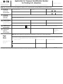 Form W-7a - Application For Taxpayer Identification Number For Pending U.s. Adoptions