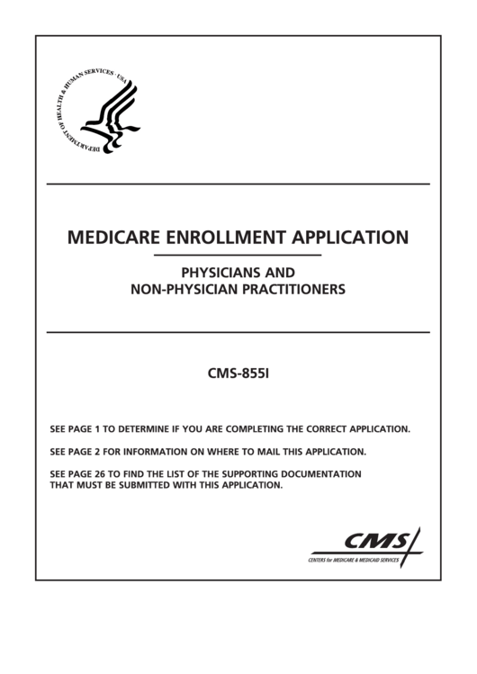 Form Cms-855i - Medicare Enrollment Application - Physicians And Non-physician Practitioners