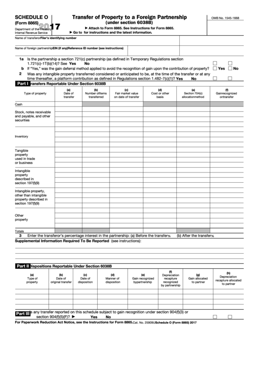 Fillable Form 8865 Schedule O Printable Forms Free Online