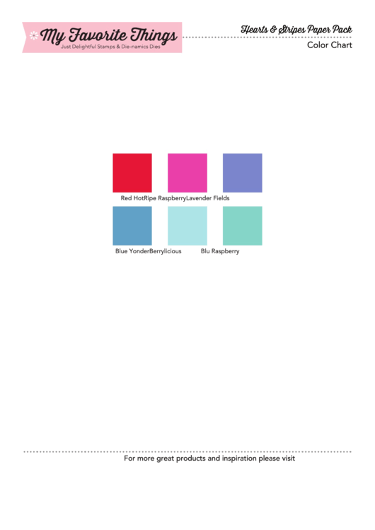 Hearts And Stripes Paper Pack - Color Chart Printable pdf
