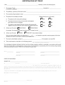 Certification Of Trust Form