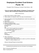 Form 19 - Employees Provident Fund Scheme Printable pdf