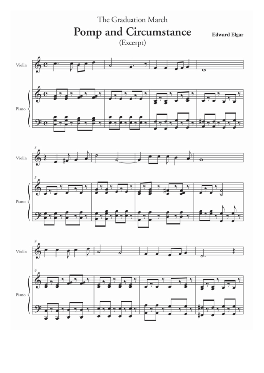 The Graduation March Music Sheet Printable pdf
