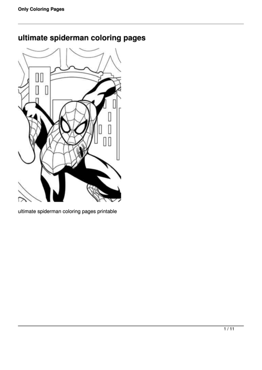 Ultimate Spiderman Coloring Pages Sheets Printable pdf